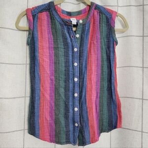 GAP Kids Girls Multicolor Striped Sleeveless Blouse